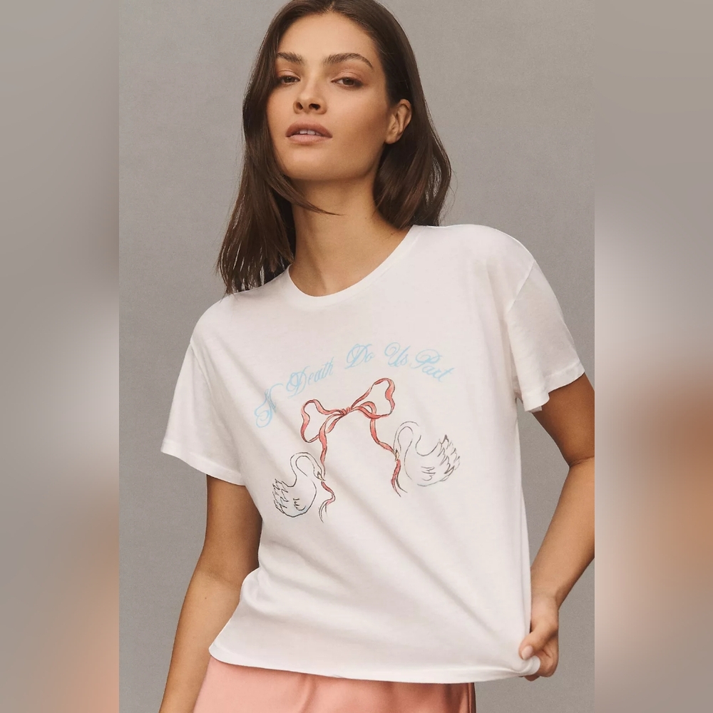 Anthropologie Girl Dangerous 'Til Death Do Us Part Classic Tee, S NWOT